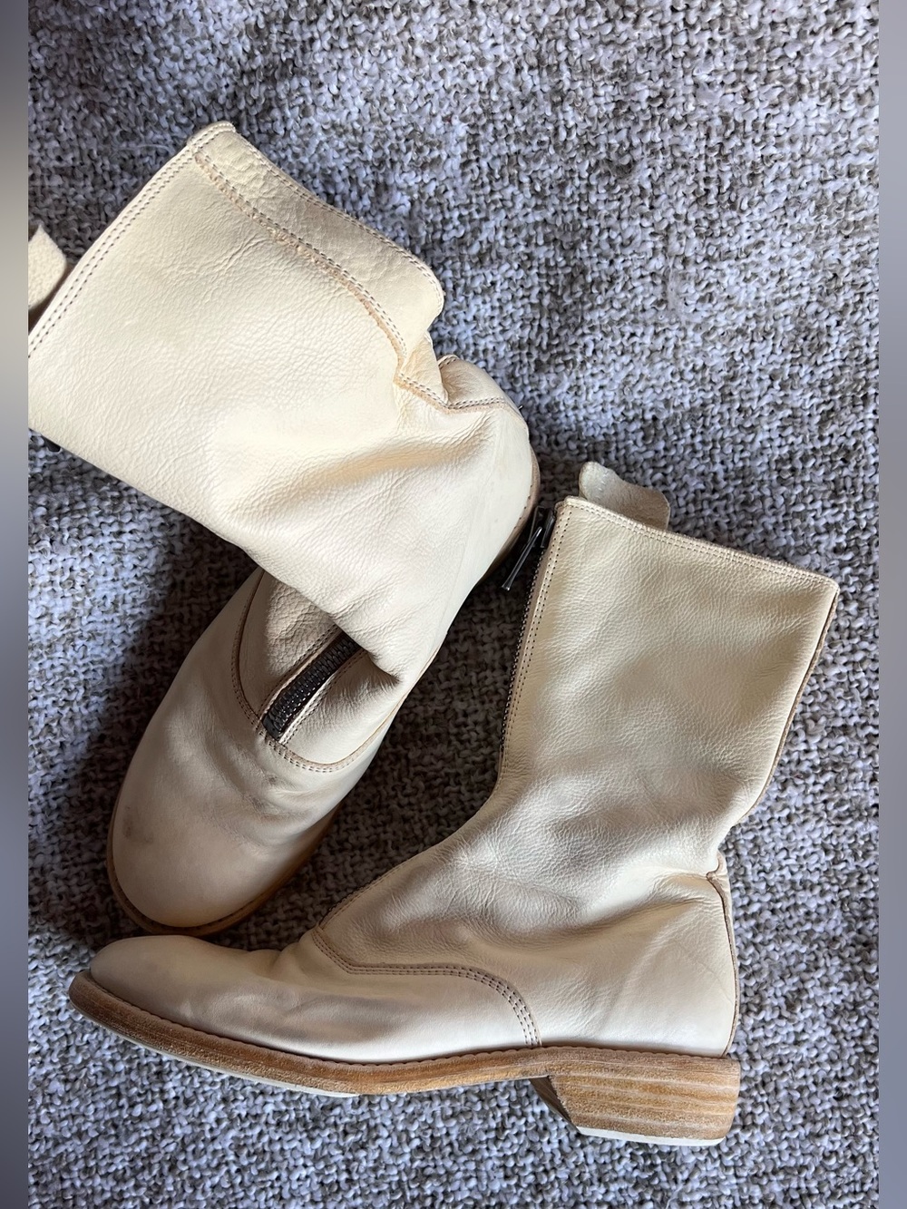 US 5 EU 35 GUIDI 310 Soft Horse Full Grain Leather Front-Zip Boots